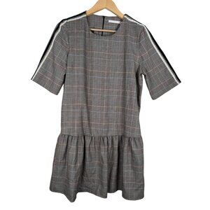 Zara Trafaluc Collection Plaid Houndstooth Crop waist dress sz L
